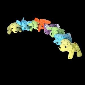 Mini Puppy Dog Spotted Stuffed Animals Set of 8 Mix Colors Plush Colorful